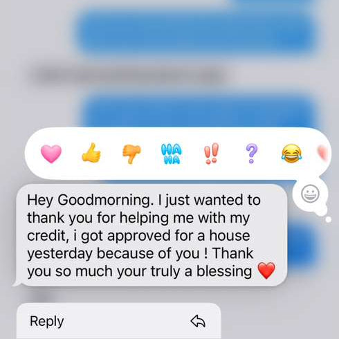 Text message conversation with a thank-you note for financial assistance, displayed on a smartphone interface.